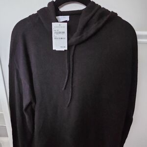 Everlane cashmere black hooded sweatshirt size small